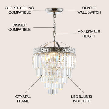 Wyatt 12" Crystal LED Chandelier